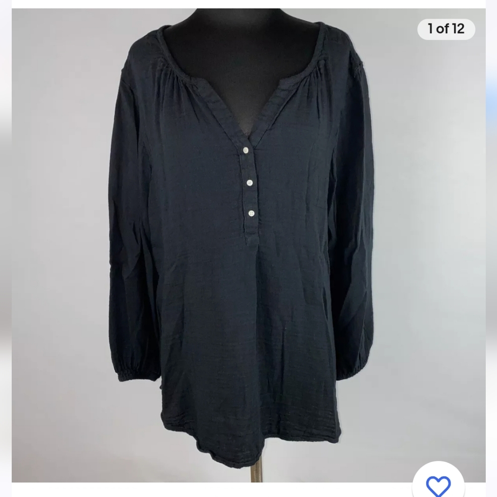Old Navy Long Sleeve Textured Tunic, blue, size L